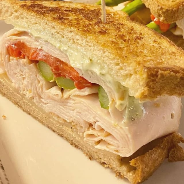Sliced Chicken Sandwich.